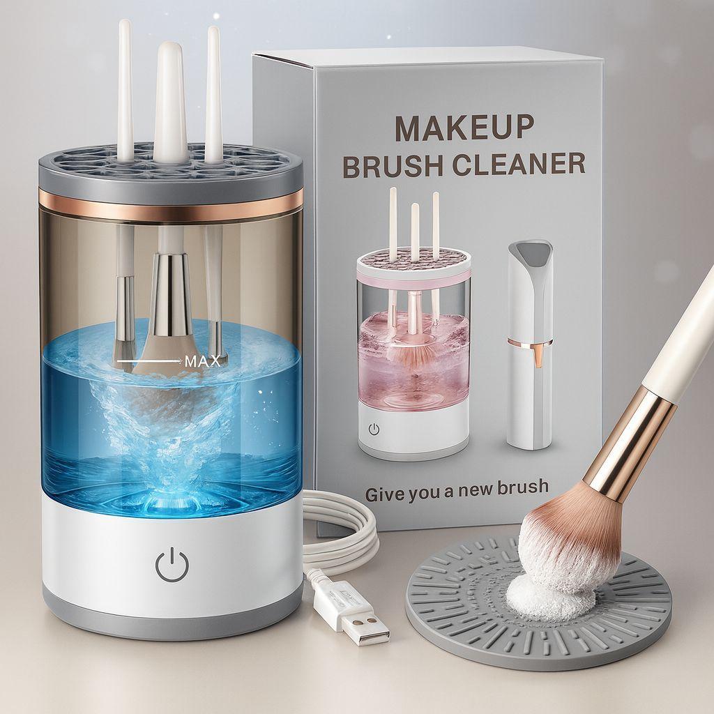 Reusable No-Leak Automatic Electric Makeup Brush Cleaner &amp; Dryer