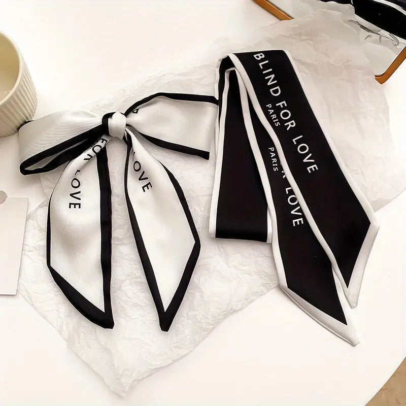 Slim Ribbon Tie Scarf — Chic Mini Necktie & Hair Bow | Versatile Handle Wrap for Bags, Neck, Wrist, and Outfit Accents