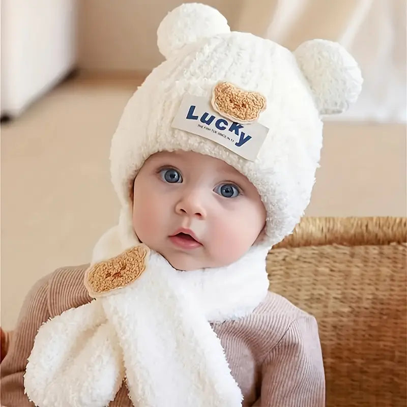 Bear Hug Knit Beanie & Scarf Set — Unisex Autumn/Winter Warmth | Pull‑On Cap + Matching Wrap 🐻❄️