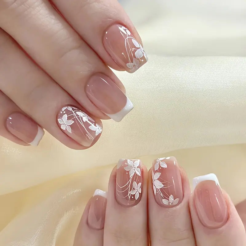💅 24-Piece “Pure Desire” Short Press-On Nails Kit